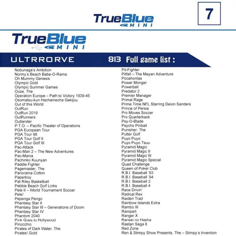 True Blue Mini-Ultradrive Pack sega мини-геймпад игровой usb-хаб для Mega Drive/Genesis2019 Новое поступление 2 игры
