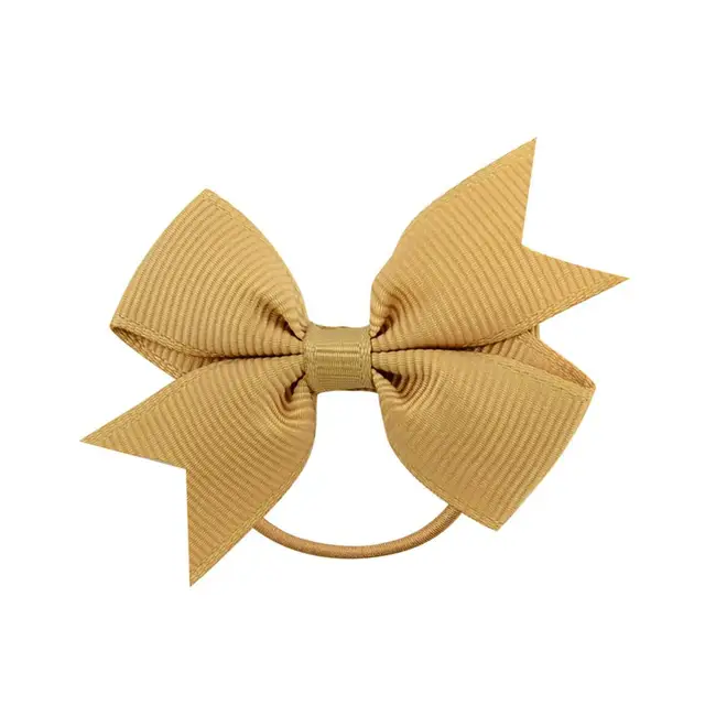 1Pcs Novelty Small Mini Solid Baby Elastic Rubber band Head rope Ribbow Bow Tie For Girls Headwear Hair Accessories 2