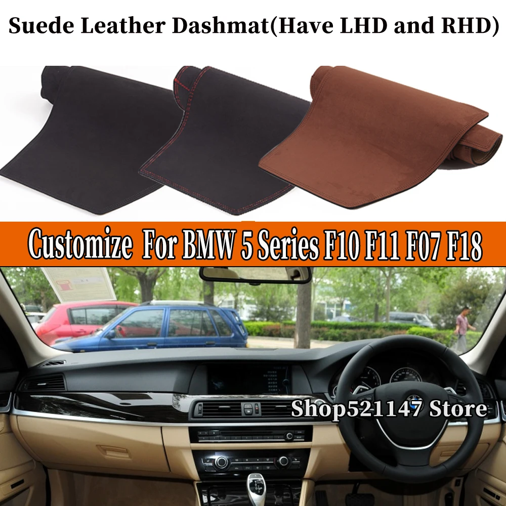 

Accessories Car-styling Suede Leather Dashmat Dashboard Cover Dash Mat Carpet For BMW 5 Series F10 F11 F07 F18 520I 525I 528 530