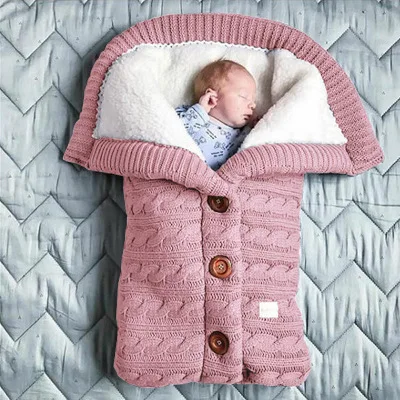 Спальные мешки для новорожденных; вязаные зимние теплые детские коляски; спальный мешок; бархатная вязаная уличная пеленка для малышей - Цвет: Color11