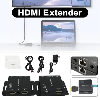 

HDMI Extender Signal Amplifier 1080P Over Single Cat6/6a Ethernet Cable with PoE 164ft Like HDMI Splitter Transmitter Receiver