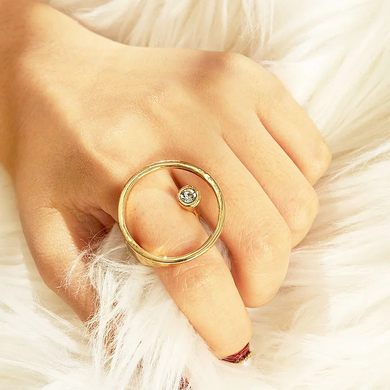 AOMU, модное ювелирное изделие, подарок, металлические кольца для женщин, геометрическое круглое кольцо, имитация жемчуга, вечерние, свадебные аксессуары