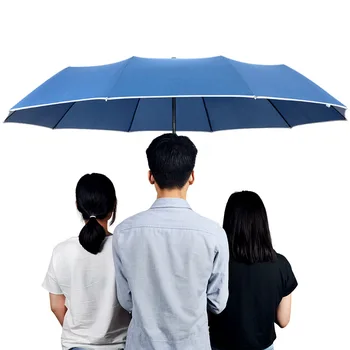 

New XL Automatic Double Umbrella for car 10 bones Wind resistance with Luminous reflective strip Business umbrella rain women