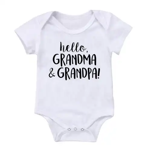 hello grandma and grandpa onesie