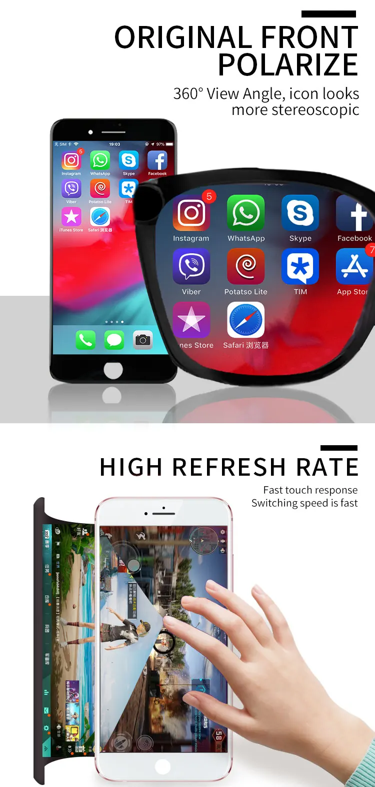 TS8 lcd для iPhone 7 7G lcd дисплей+ сенсорный экран дигитайзер сборка замена аксессуары для iPhone7 4," lcd-экраны