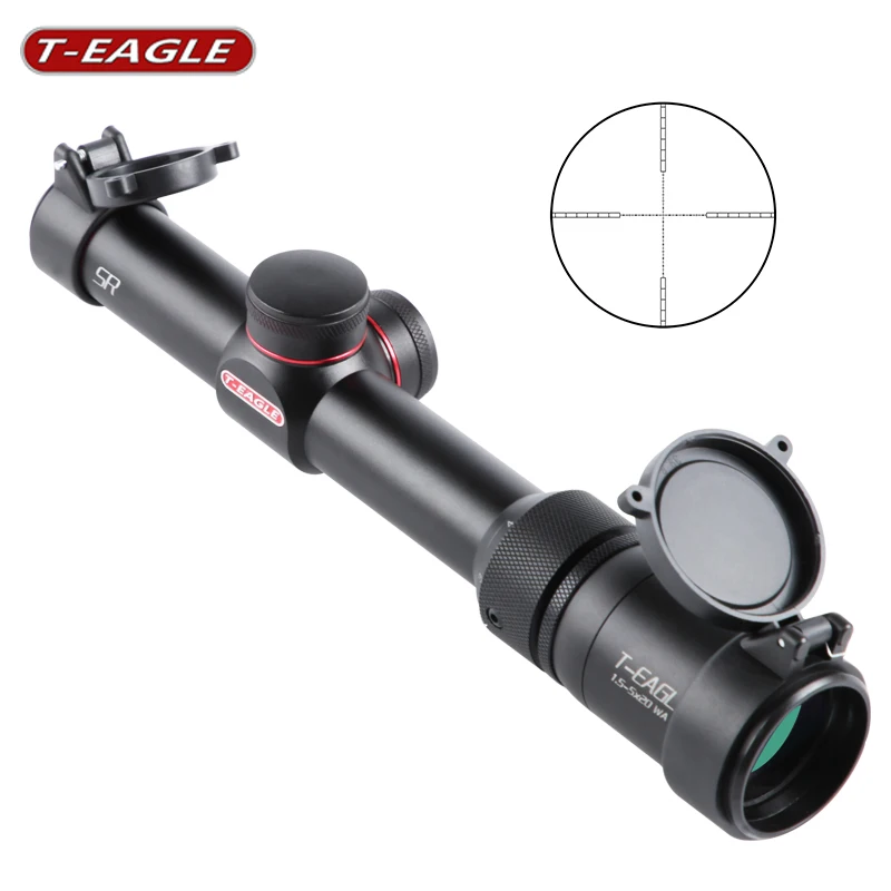 T EAGLE SR1.5-5X20 WA HK Caça RiflesScope Duplex Reticle Rifle Scope  Tactical Optical Gun Sight Shock Proof com tampa luneta t eagle - AliExpress