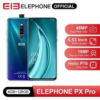 Pre Sale PX Pro Mobile Phones 4GB 128GB Helio P70 Octa Core 6.53'' FHD+ 48MP Rear Cam 16MP Pop-up Front Cam Wireless Charge NFC