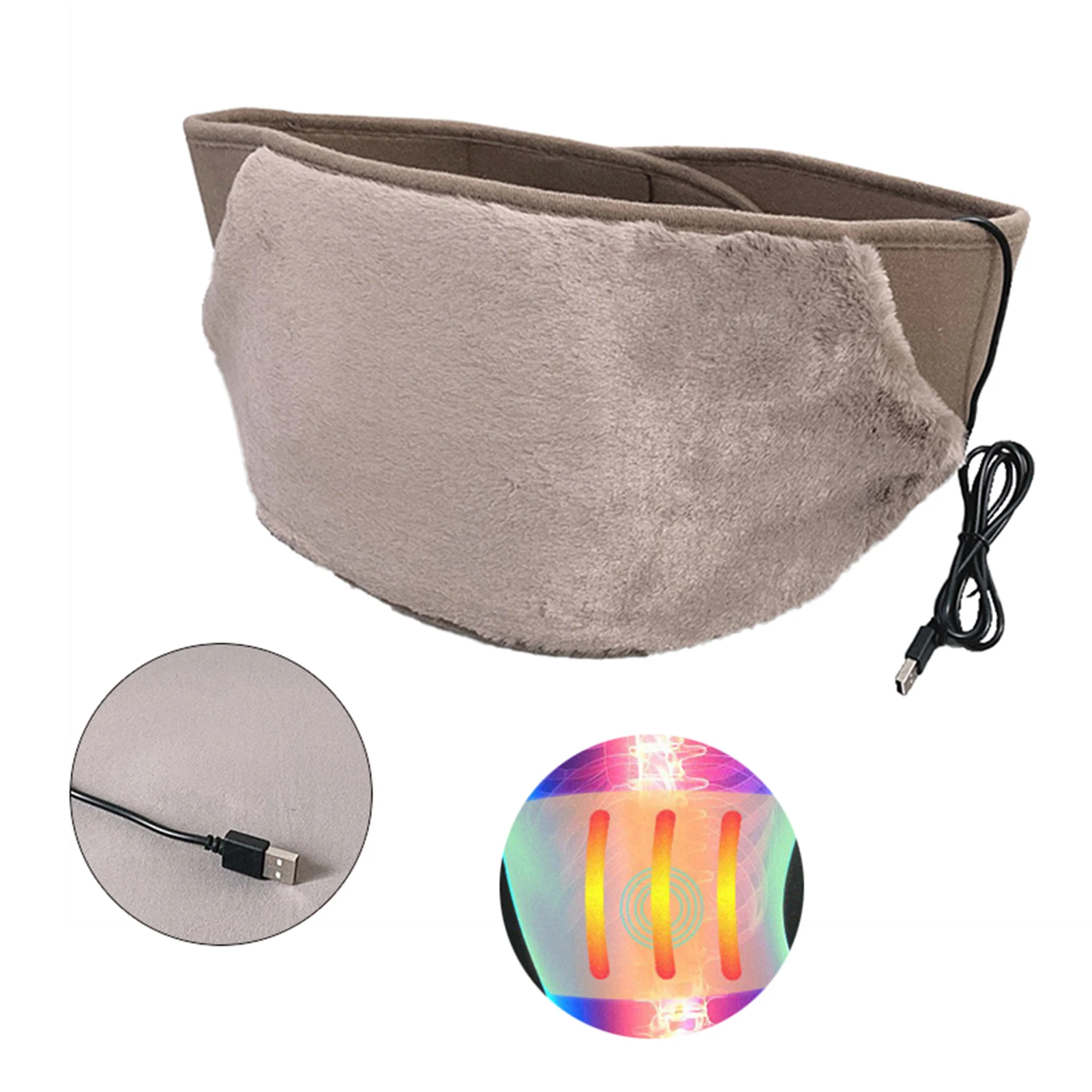 Centură de încălzire talie reglabilă USB încălzire electrică terapie magnetică pentru crampe menstruale lombare abdominale picioare ameliorarea durerii_voghion.com