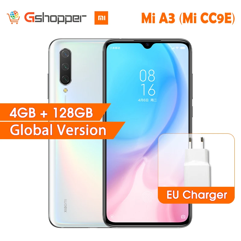 Глобальная версия Xiaomi mi A3 mi A3 в наличии 4 Гб 128 Гб 32 Мп + 48мп камера 4030 мАч мобильный телефон Snapdragon 665 Восьмиядерный 6,088 "AMOLED