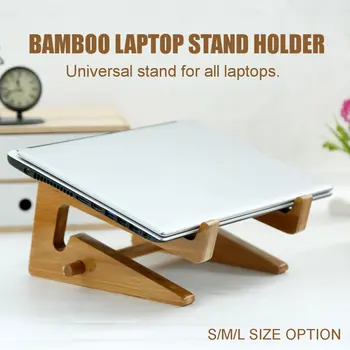 

S/M/L Portable Bamboo Laptop Tablet Stand Holder Organizer Desk Notebook Cooling Bracket Home Office Computer Tablet Accessories