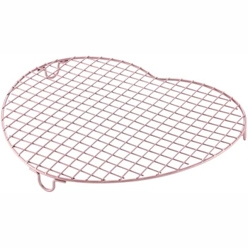 

Baking and Cooling Rack, 15-Inch/37.7cm Non-Stick Bold-Grid Design Heart-Shaped Wire Rack for Oven Baking (Rose Gold)