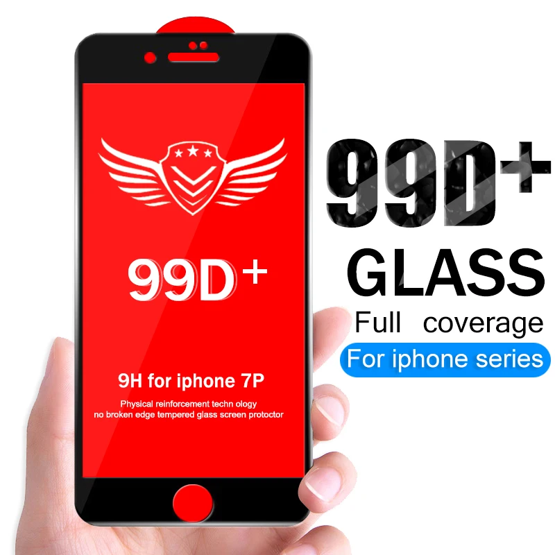 99D + schutz glas für iphone 6 6S 7 8 plus X XR XS 11 pro MAX glas auf iphone 7 6 11 Pro X XS MAX X