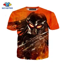 SONSPEE летняя новая мода для мужчин и женщин Толстовка 3D принт фильм Хищник Футболка короткий рукав хип хоп Harajuku пуловер dx102