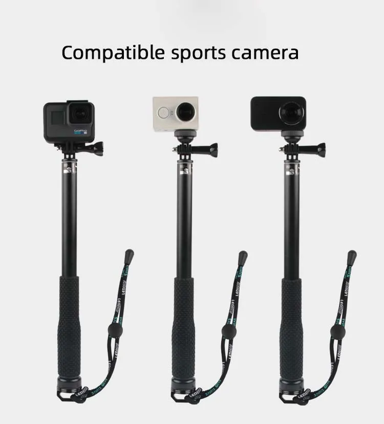 MountDog 19 дюймов мини селфи-Палка для GoPro Hero 7 6 5 4 черный серебристый монопод для Yi 4K Sjcam ручка для экшн-камеры