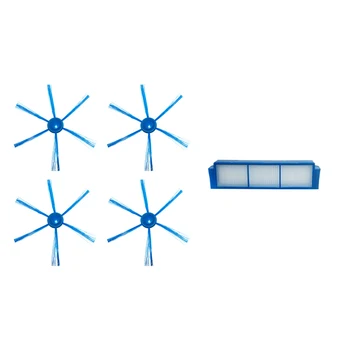 

4XSide Brushes + 1XHepa Filters for FC8007 FC8792 FC8794 FC8796 Vacuum Cleaner Robotic Replacement Spare Parts