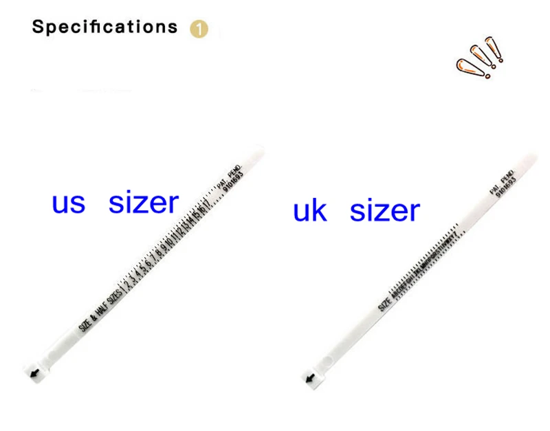 UK USA British American Standard europeo misura cintura bracciale anelli Sizer Finger Size Screening strumento per gioielli Logo personalizzato