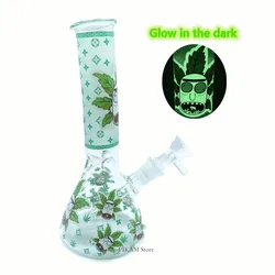 10lnch vidro narguilé garrafa criativo fulgor no escuro fumar tubo shisha acessórios vidro bong tubos de fumaça vaso decoração para casa presente