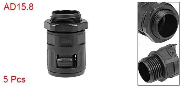AD15.8-PG11 Uxcell AD10-AD21.2 PG7-PG16 M12-M24 кабельный сальник для герметизации провода пластиковая гофрированная труба разъем Водонепроницаемый соединения для трубок зажимы черный - Цвет: AD15.8-PG11