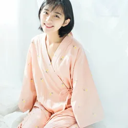 2021 Women's Pajamas Set V Neck Design Japanese High-Grade Like Home Clothes Large Size Also Wear In Outdoor