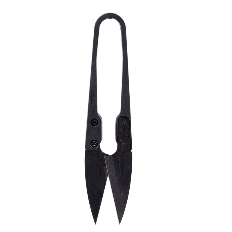 Black handle ornamental yarn scissors tool