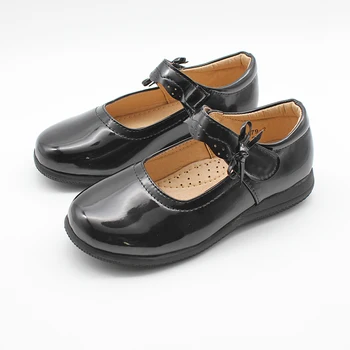 

Girls School Faux Leather Shoes Ballerina Kids Toddlers Formal Children Fashion New