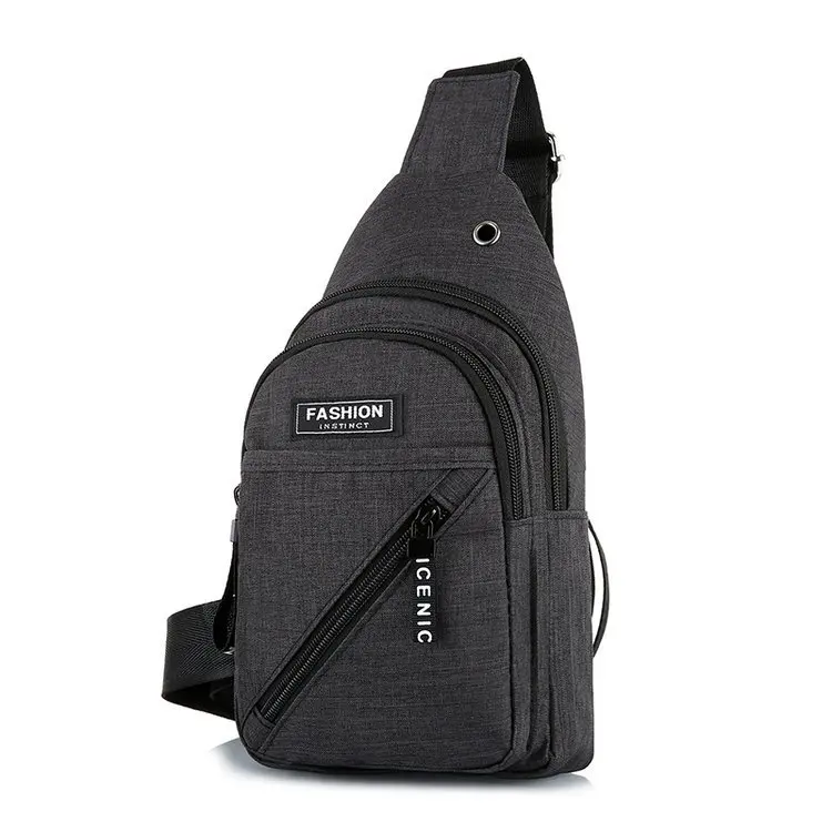 

Travel Canvas Men's Bag Fashion Casual Convenient Shoulder Bag Summer Multi-pockets Verticle Change Mobile Phone Chest Pack