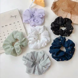 Shiny Star Chiffon Hair Scrunchies Women Elastic Rubber Hair Bands Lady Ponytail Holder Hair Ties Ropes Hair Accessories