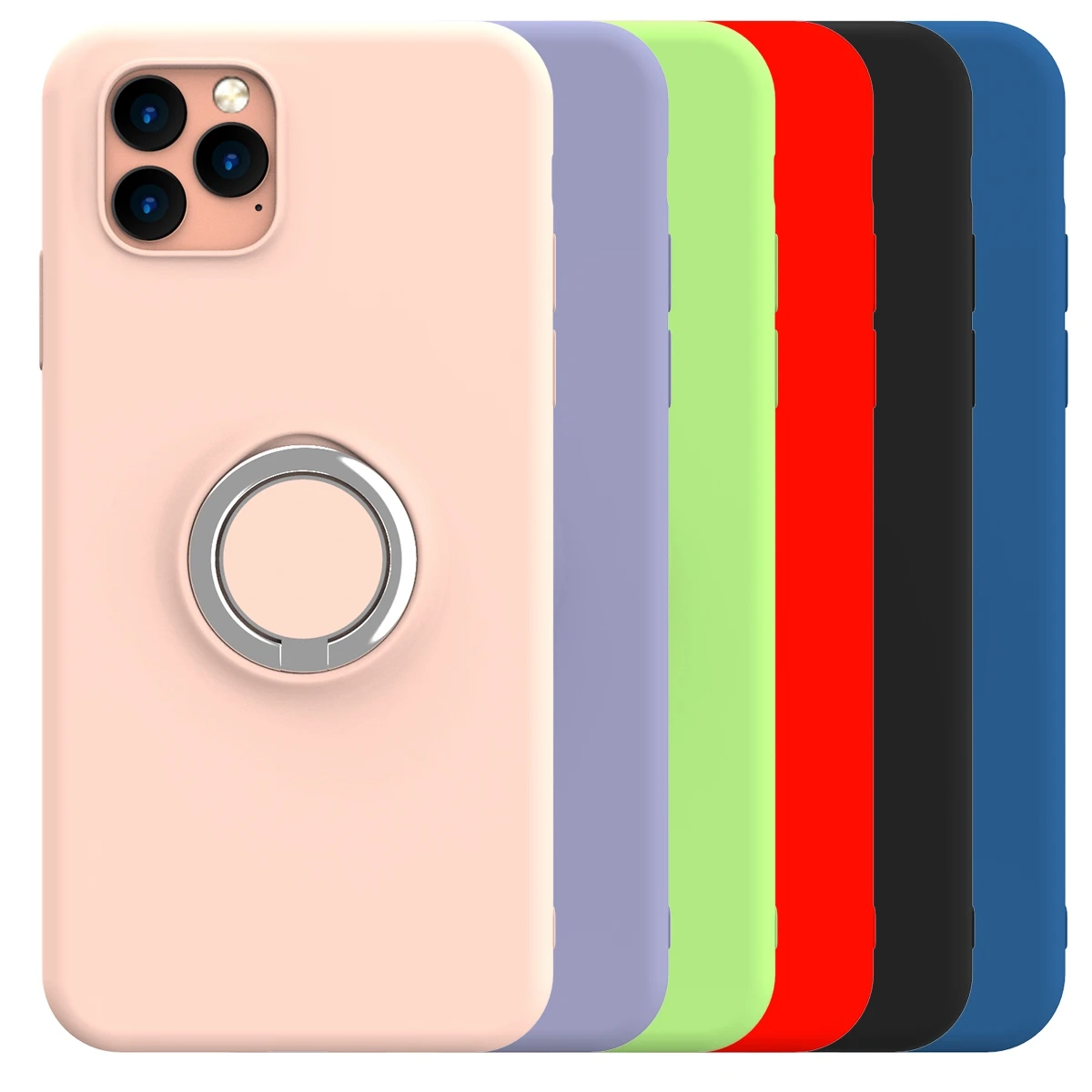 

Case For Apple iPhone 11 Pro Max 6 S 7 8 Plus X XS MAX XR Cute Candy Color Couples Soft Silione Shockproof Kickstand Back Cover