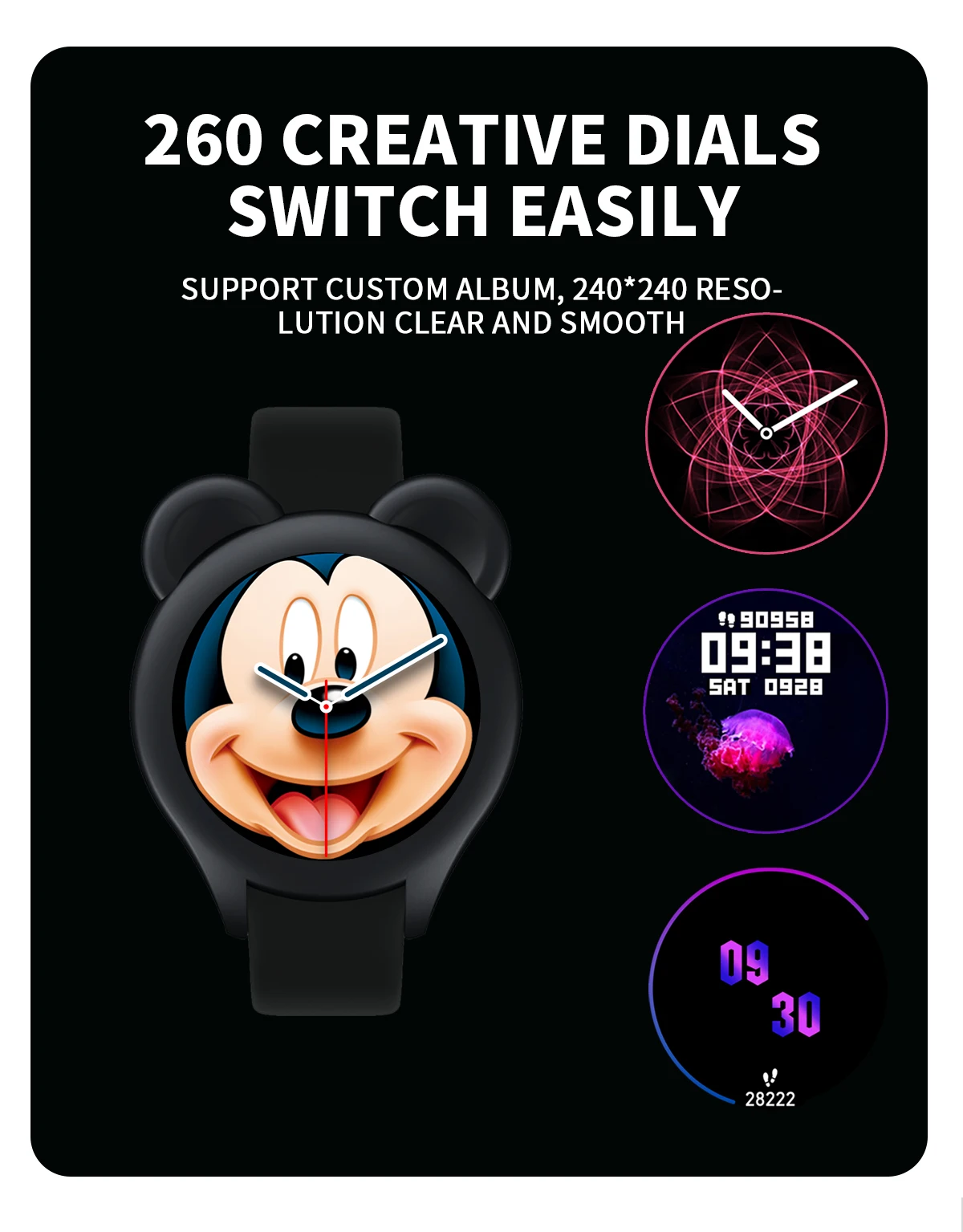 Esportes para Mulheres Relógio de Pulso Presente da Menina Ip67 à Prova Relógio Inteligente Bonito Mickey Smartver Dip67 Água Tela Toque Completa Chamada Recebida M99 6 das mulheres relógio de pulso ip67 à