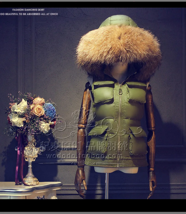 Зимняя куртка женские пуховики жилет Женская Корейская версия, большой меховой воротник, короткий, легкий жилет - Цвет: see chart