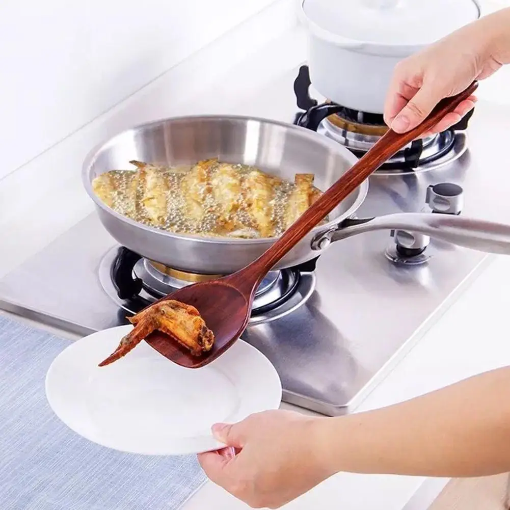 

Wooden Long Handle Cooking Spatula Spoon Mixing Shovel Utensil Kitchen Tool
