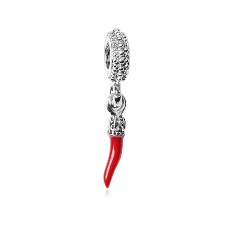 Подвеска Chili бусины для изготовления ювелирных изделий, подходят к оригиналу, соответственные Европейской Пандоре обаятельные масло стручкового перца Красного перца из бисера для женщин подарок diy питания браслет