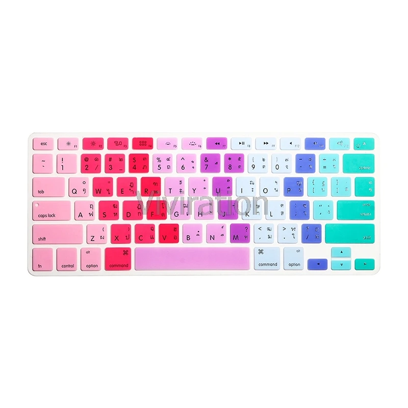 Водонепроницаемый силиконовый чехол-клавиатура для Macbook Air Pro retina 13 15 A1369 A1286 A1466 Защитная клавиатура с тайскими буквами