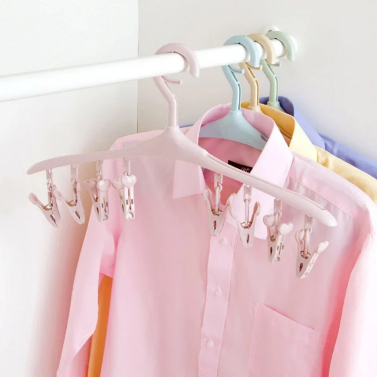 

Creative Clothes Hanger Brand New Plastic Line-styled Rotating Multi-functional Windproof Multi-Clip Underwear Socks Culottes Ha