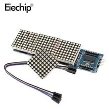 MAX7219 матричный модуль микроконтроллер MAX7219 8*8 4 в одном дисплее с 5P линией 4 в 1 8x8 матрица синий светодиодный дисплей Панель