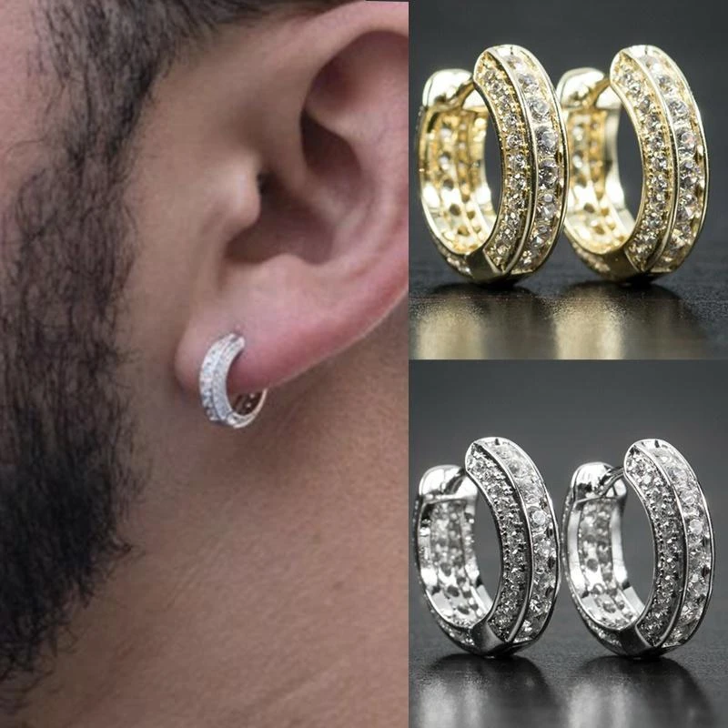 Pendientes de aro pequeños para hombre y mujer, aretes de circonita blanca brillante, simples, para diario, fiesta boda, regalos joyería| Pendientes de aro| - AliExpress