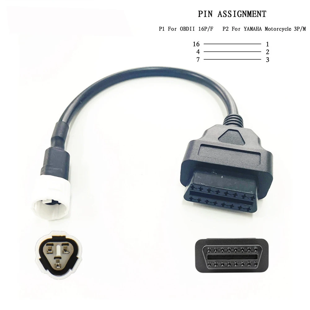 3 To 16 Pin Motorcycle OBD2 Diagnostic Cable OBD Adaptors Extension Connectors For Yamaha YZF MT YS