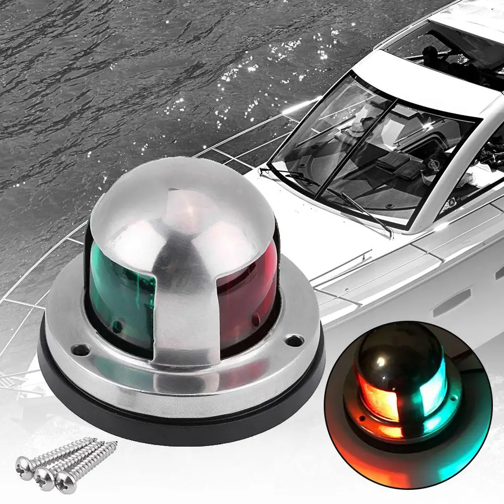 Red Green Led Bright Navigation Signal Light Waterproof Yacht Boat Deck