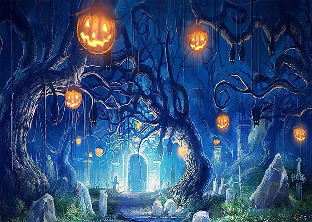 9x6ft ハロウィン写真の背景カボチャランタンお化け屋敷子供子供の写真の背景ハロウィンパーティーバナー Aliexpress 家電製品
