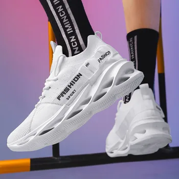 

2020 Hot Mens Casual Shoes lightweight blade running shockproof lace up breathable sneakers Five-color flying woven sports shoes