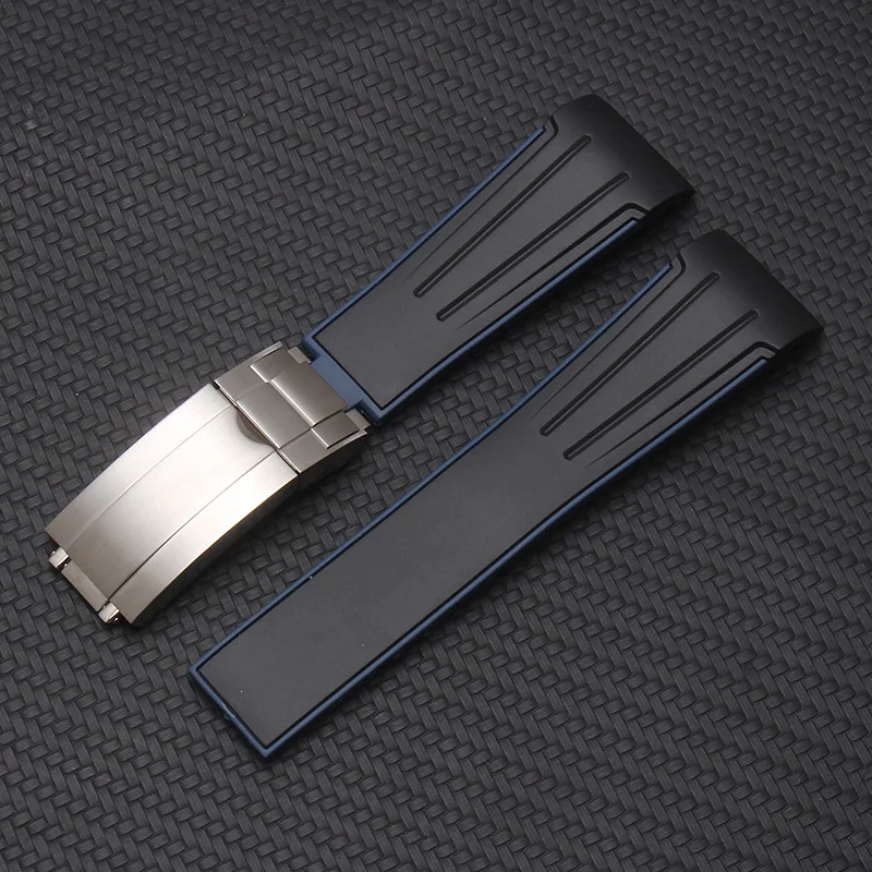 blackblue Shengmeirui силиконовый резиновый ремешок для подводника GMT-Master II Дайвинг спортивные часы ремень 20 мм браслет - Band Color: blackblue