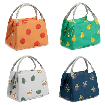 

Avocado print Lunch Bags Women Portable Functional Fruit Print Insulated Thermal Food Picnic Kids Cooler Lunch Box Bag Tote