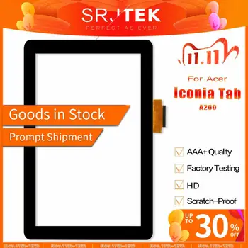 

SRJTEK 10.1" For Acer Iconia Tab A200 Tablet PC Front Outter Touch Screen Panel Digitizer Sensor Glass Replacement Parts