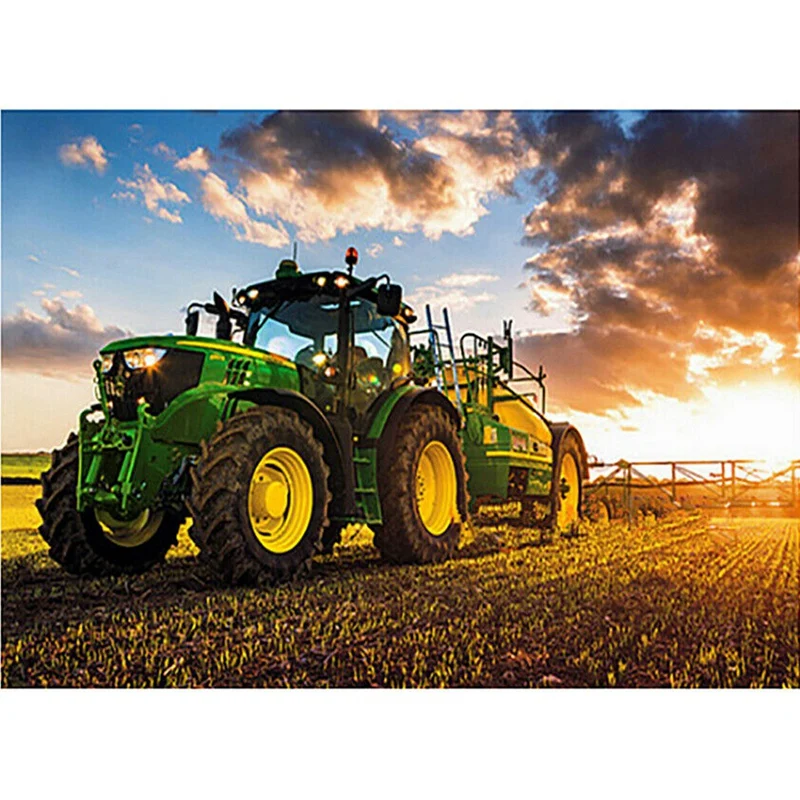 SHGO HOT-Full Drill 5D Diamond Painting Tractor Cross Stitch Kits Embroidery Decors | Дом и сад