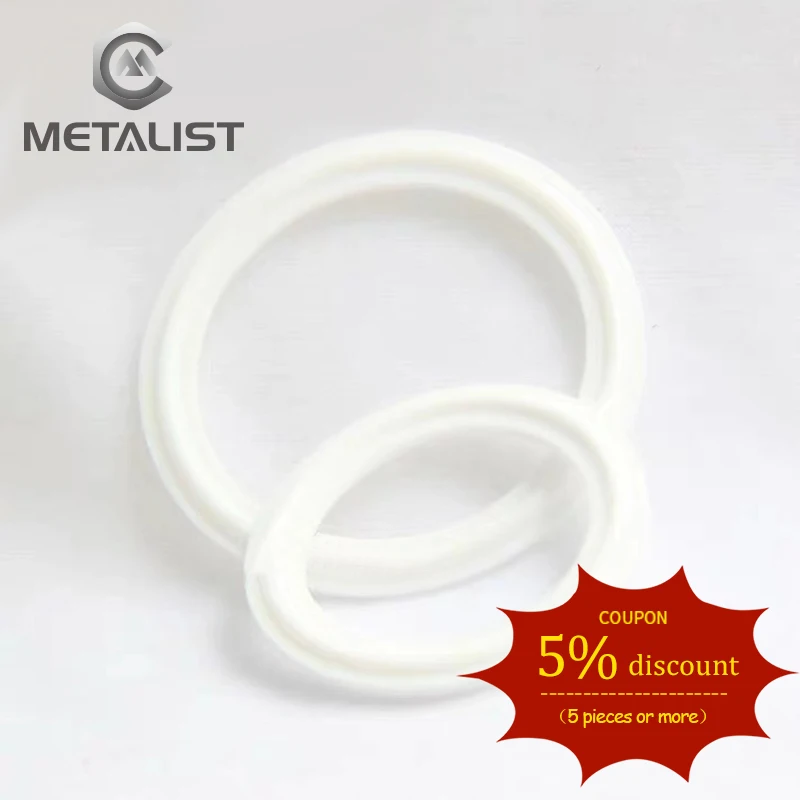 METALIST PTFE Grooved Gasket Fits 19.25.32.38mm OD pipe& 50.5mm OD Sanitary Tri Clamp Type Ferrule Flange in Gaskets