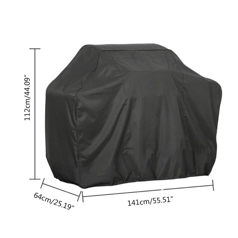 BBQ Cover Outdoor Dust Waterproof Weber Heavy Duty Grill Cover Rain Protection Outdoor Barbecue Cover Round Bbq Grill Black 5