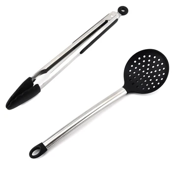 

8Pcs/set Silicone Kitchenware Nonstick Stainless Steel Handle Turner Shovel Soup Spoon Cooking Tools Set HG99