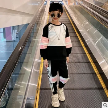 

Boys Hoody Cargo Sports Clothing Set 2020 New Spring/Autumn Kids Clothes Sets Children's Sets 2 Patchwork Colors Size4-14 ly499