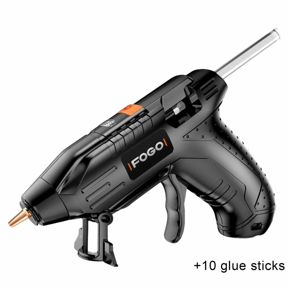 Calentador de alta temperatura para el hogar, Pistola de Pegamento Caliente de fusión de 40W, Mini pistola de pegamento de Calor Industrial, recarga USB con 10 Uds. De barras de pegamento de 7mm, bricolaje, nuevo