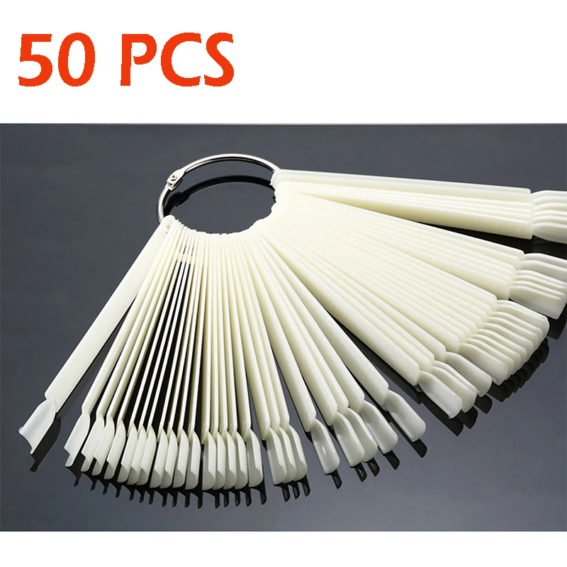 50PCS-White 12 В/24 В/32/50 шт. палочки накладные ногти пластина лак для ногтей Цвет пластина демонстрационная доска начинающих практиковать Sketchpad Дисплей стенд - Цвет: 50PCS-White